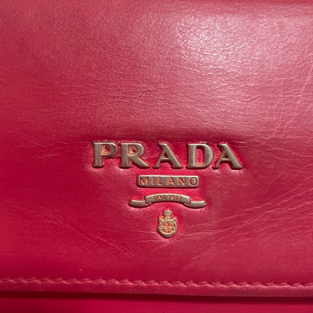 PRADA Pink Leather Clutch Wallet - Picture 2 of 12